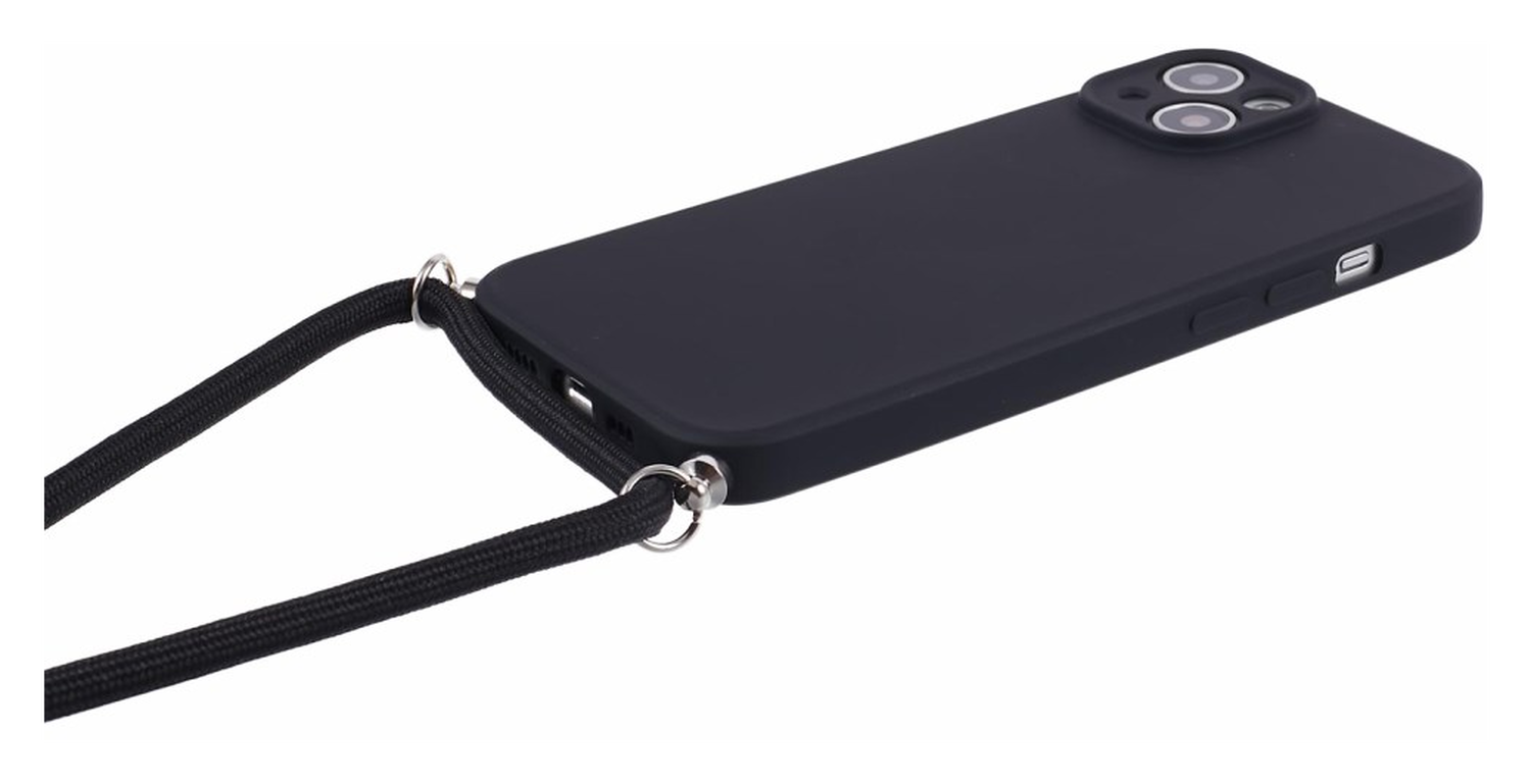 Apple iPhone 14 Hoesje met Koord en Camera Bescherming Back Cover Zwart afbeelding 7