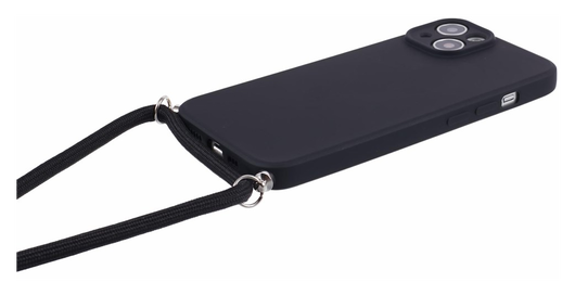 Apple iPhone 14 Hoesje met Koord en Camera Bescherming Back Cover Zwart afbeelding 7