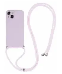 Apple iPhone 14 Hoesje met Koord en Camera Bescherming Back Cover Paars afbeelding