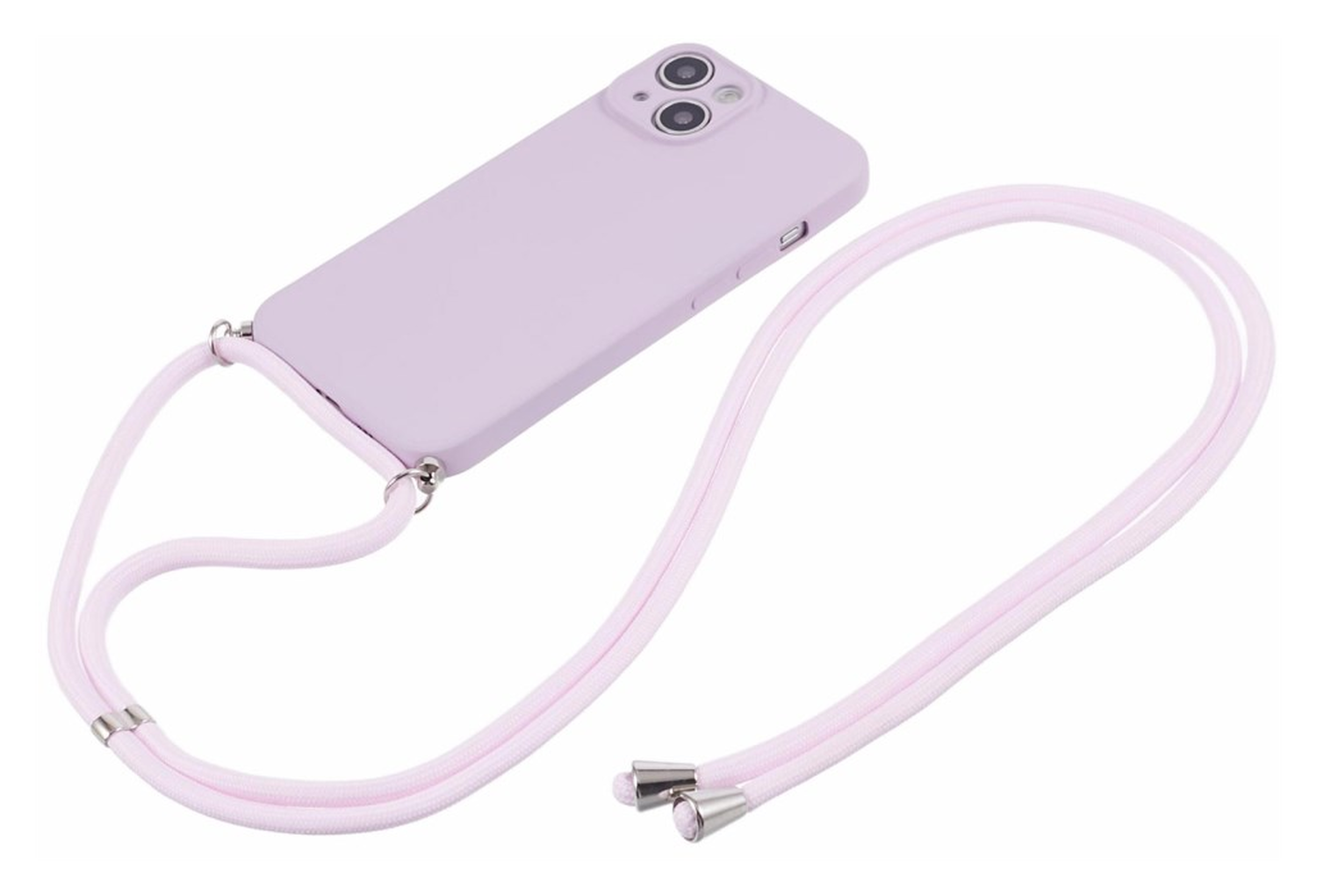 Apple iPhone 14 Hoesje met Koord en Camera Bescherming Back Cover Paars afbeelding 6