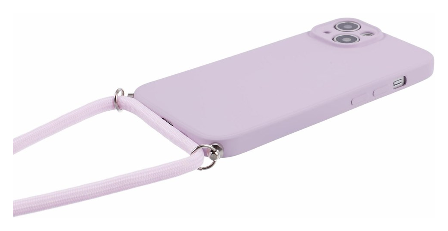 Apple iPhone 14 Hoesje met Koord en Camera Bescherming Back Cover Paars afbeelding 7