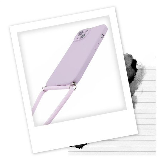 Apple iPhone 14 Hoesje met Koord en Camera Bescherming Back Cover Paars afbeelding 2