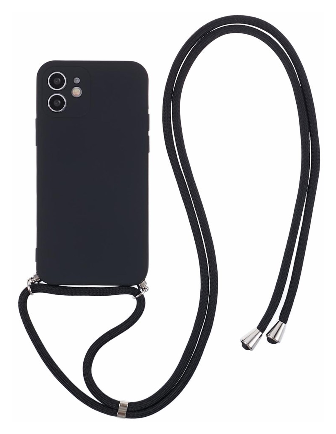Apple iPhone 11 Hoesje met Koord en Camera Bescherming Back Cover Zwart afbeelding 1