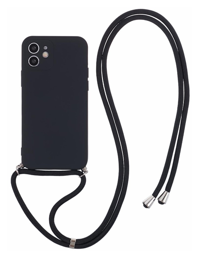 Apple iPhone 11 Hoesje met Koord en Camera Bescherming Back Cover Zwart afbeelding 1