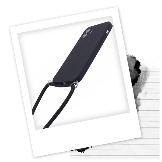 Apple iPhone 11 Hoesje met Koord en Camera Bescherming Back Cover Zwart afbeelding 2