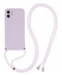 Apple iPhone 11 Hoesje met Koord en Camera Bescherming Back Cover Paars afbeelding