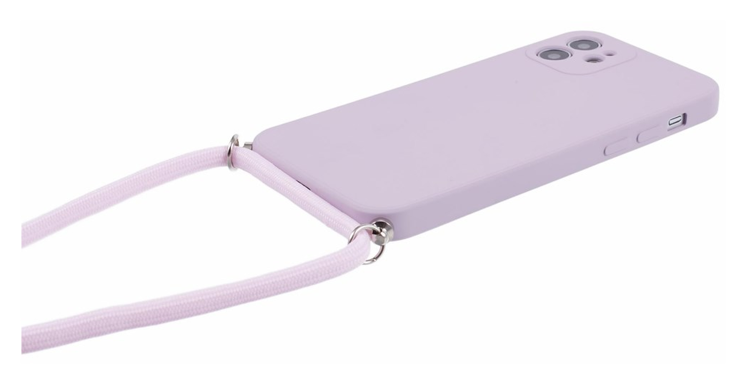 Apple iPhone 11 Hoesje met Koord en Camera Bescherming Back Cover Paars afbeelding 6