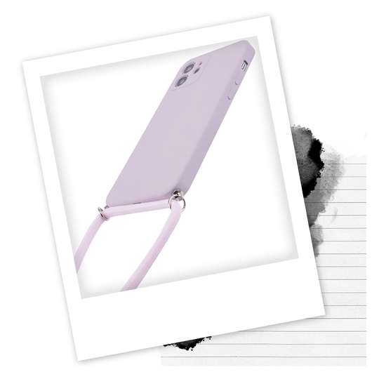 Apple iPhone 11 Hoesje met Koord en Camera Bescherming Back Cover Paars afbeelding 2