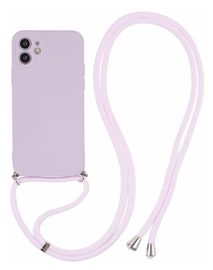 Apple iPhone 11 Hoesje met Koord en Camera Bescherming Back Cover Paars