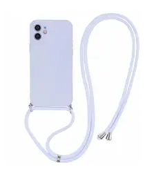 Apple iPhone 11 Hoesje met Koord en Camera Bescherming Back Cover Lichtpaars afbeelding