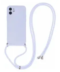 Apple iPhone 11 Hoesje met Koord en Camera Bescherming Back Cover Lichtpaars afbeelding