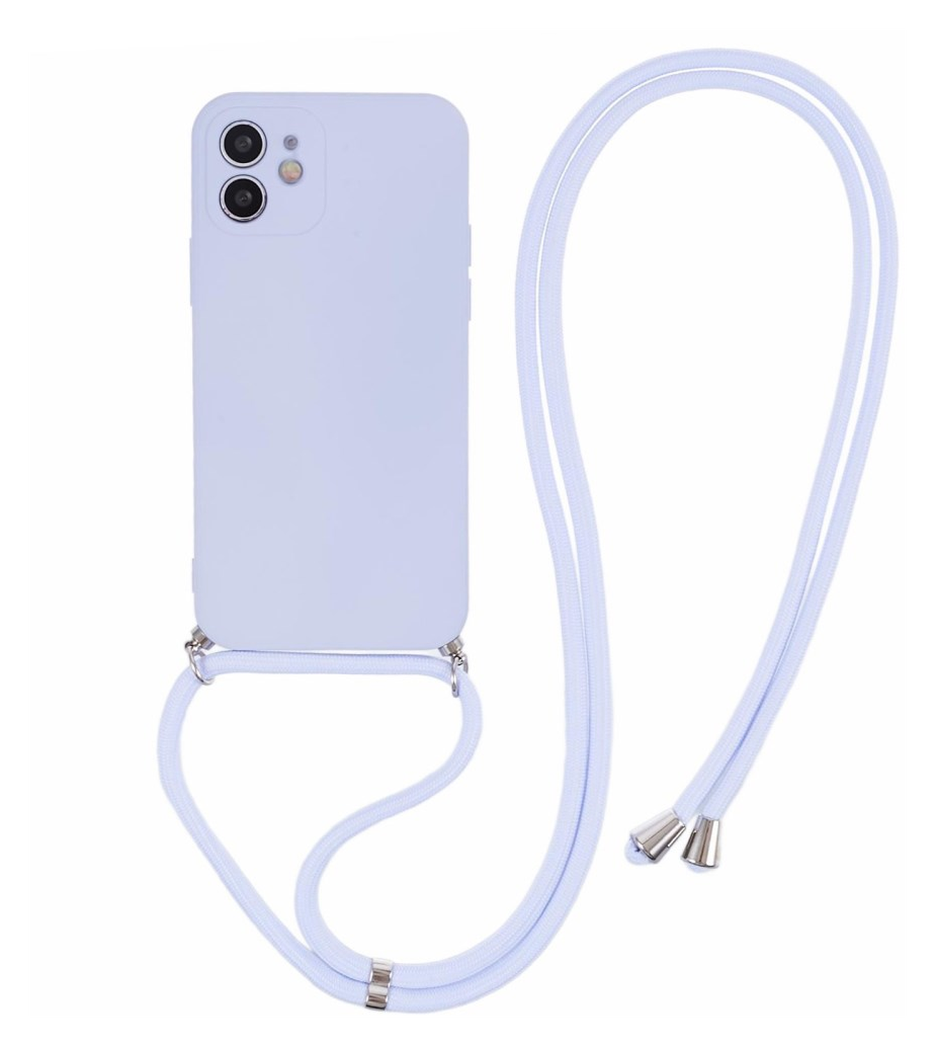 Apple iPhone 11 Hoesje met Koord en Camera Bescherming Back Cover Lichtpaars afbeelding 1