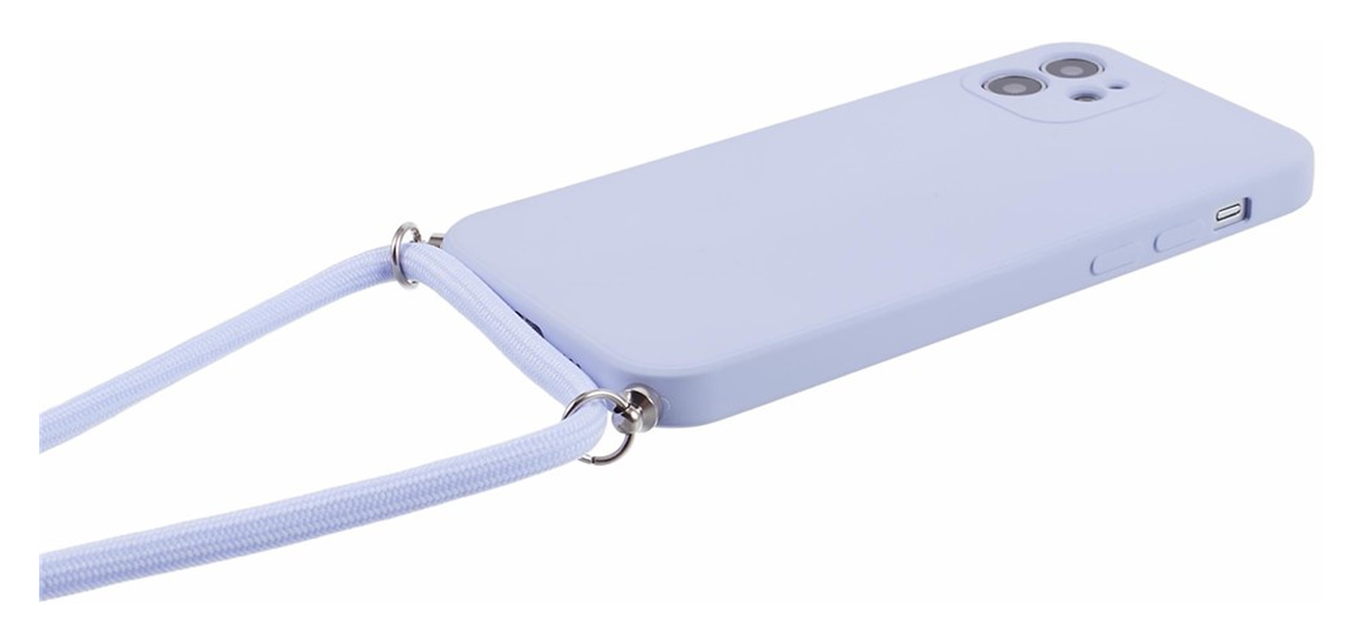 Apple iPhone 11 Hoesje met Koord en Camera Bescherming Back Cover Lichtpaars afbeelding 9