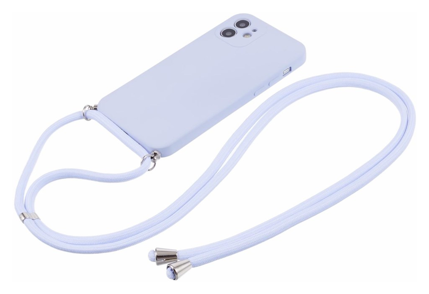 Apple iPhone 11 Hoesje met Koord en Camera Bescherming Back Cover Lichtpaars afbeelding 6