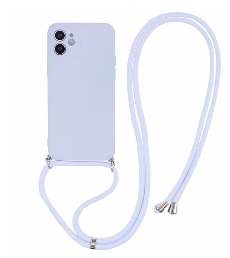 Apple iPhone 11 Hoesje met Koord en Camera Bescherming Back Cover Lichtpaars afbeelding 1