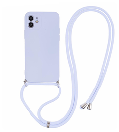 Apple iPhone 11 Hoesje met Koord en Camera Bescherming Back Cover Lichtpaars