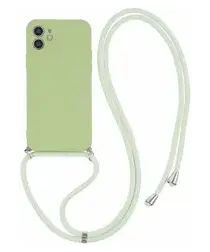 Apple iPhone 11 Hoesje met Koord en Camera Bescherming Back Cover Matcha Groen afbeelding