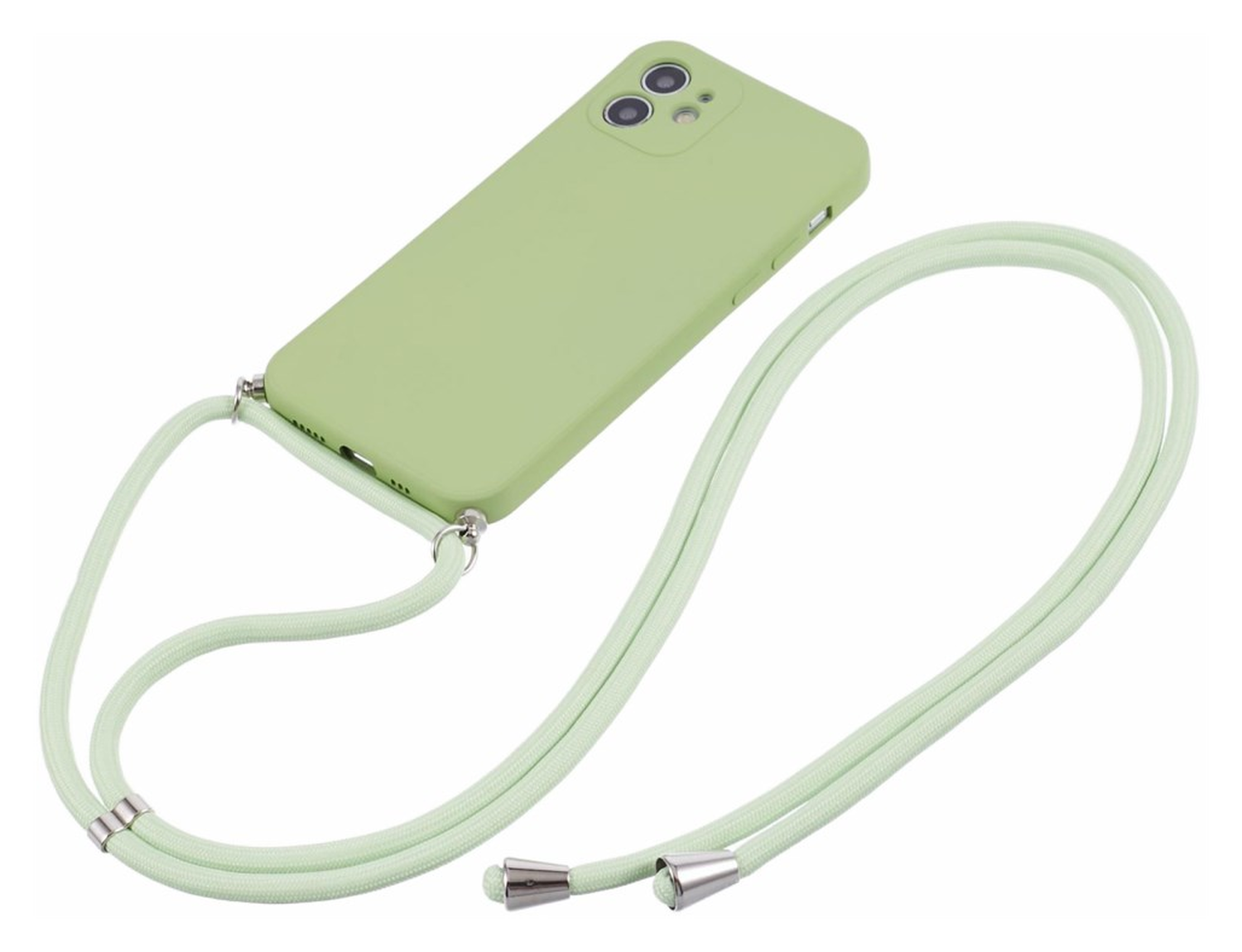 Apple iPhone 11 Hoesje met Koord en Camera Bescherming Back Cover Matcha Groen afbeelding 6