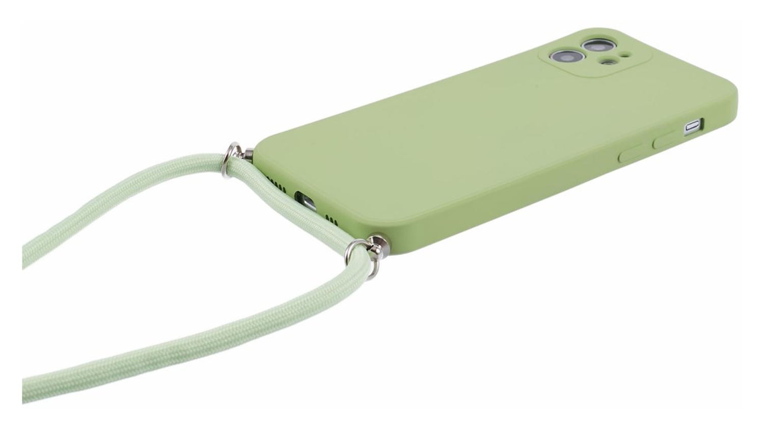 Apple iPhone 11 Hoesje met Koord en Camera Bescherming Back Cover Matcha Groen afbeelding 7