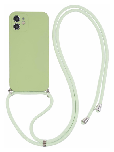 Apple iPhone 11 Hoesje met Koord en Camera Bescherming Back Cover Matcha Groen afbeelding 1
