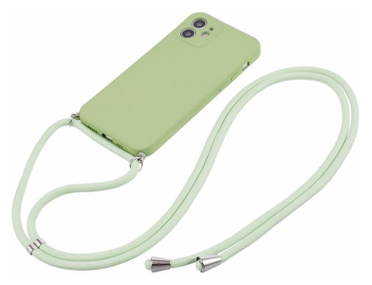 Apple iPhone 11 Hoesje met Koord en Camera Bescherming Back Cover Matcha Groen afbeelding 6