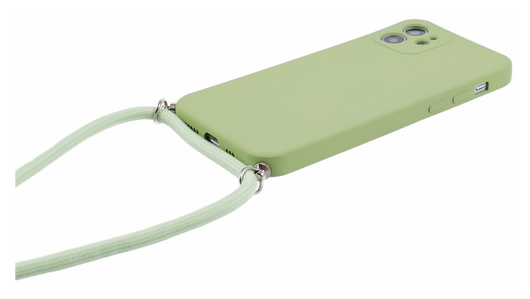 Apple iPhone 11 Hoesje met Koord en Camera Bescherming Back Cover Matcha Groen afbeelding 7
