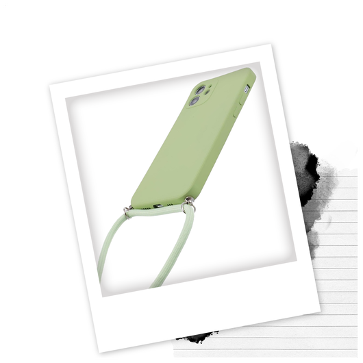 Apple iPhone 11 Hoesje met Koord en Camera Bescherming Back Cover Matcha Groen afbeelding 2