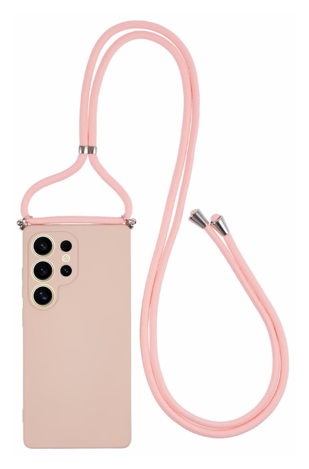 Samsung S25 Ultra Hoesje met Koord en Camera Bescherming Back Cover Roze afbeelding 1