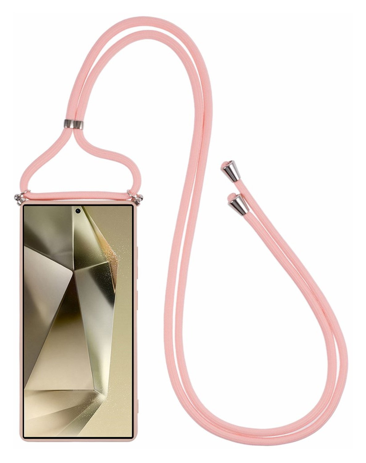 Samsung S25 Ultra Hoesje met Koord en Camera Bescherming Back Cover Roze afbeelding 6