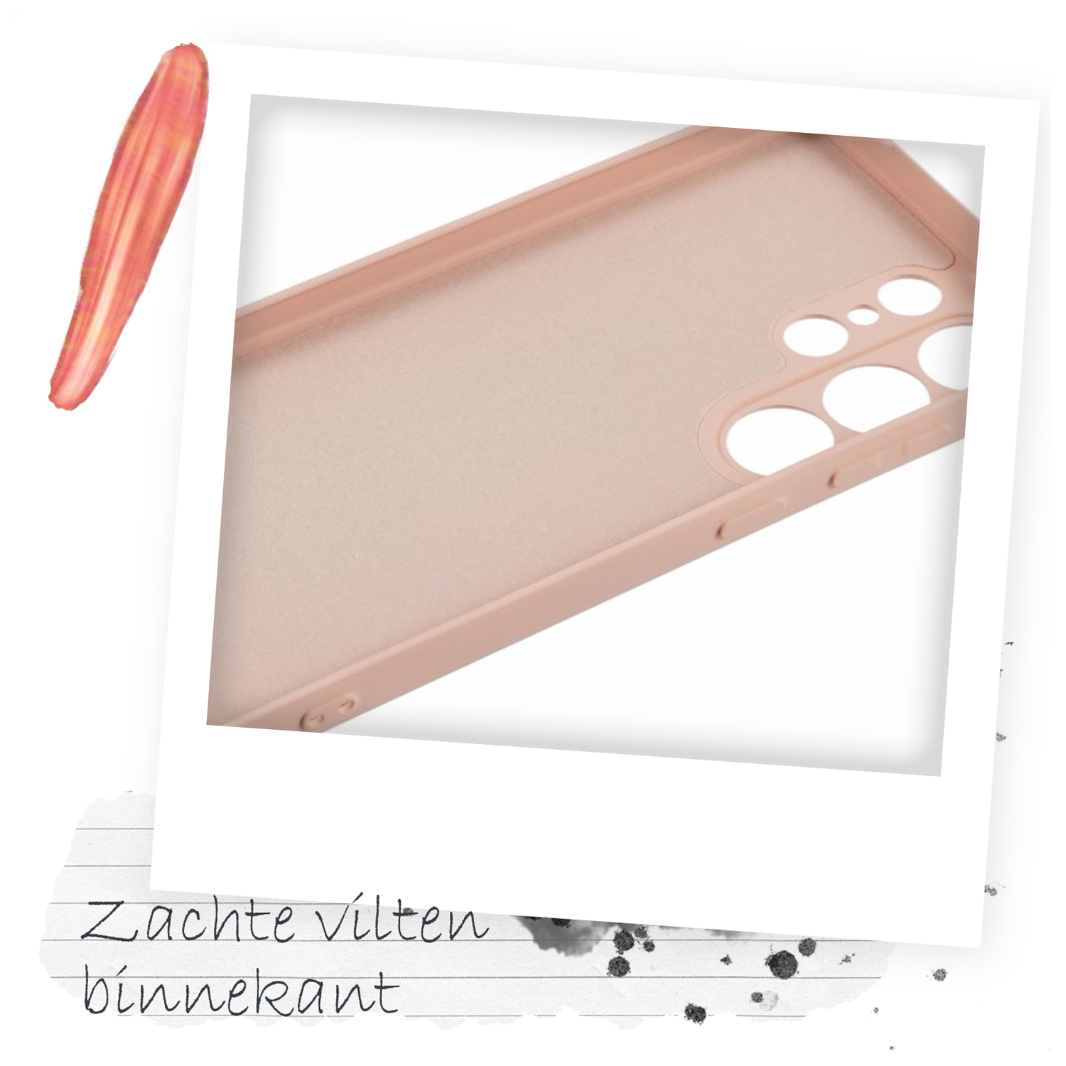 Samsung S25 Ultra Hoesje met Koord en Camera Bescherming Back Cover Roze afbeelding 5