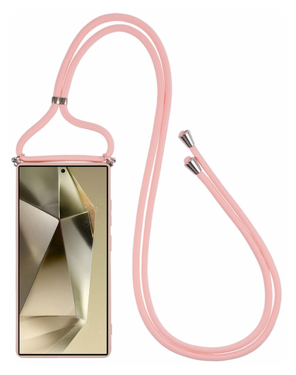 Samsung S25 Ultra Hoesje met Koord en Camera Bescherming Back Cover Roze afbeelding 6