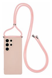 Samsung S25 Ultra Hoesje met Koord en Camera Bescherming Back Cover Roze afbeelding