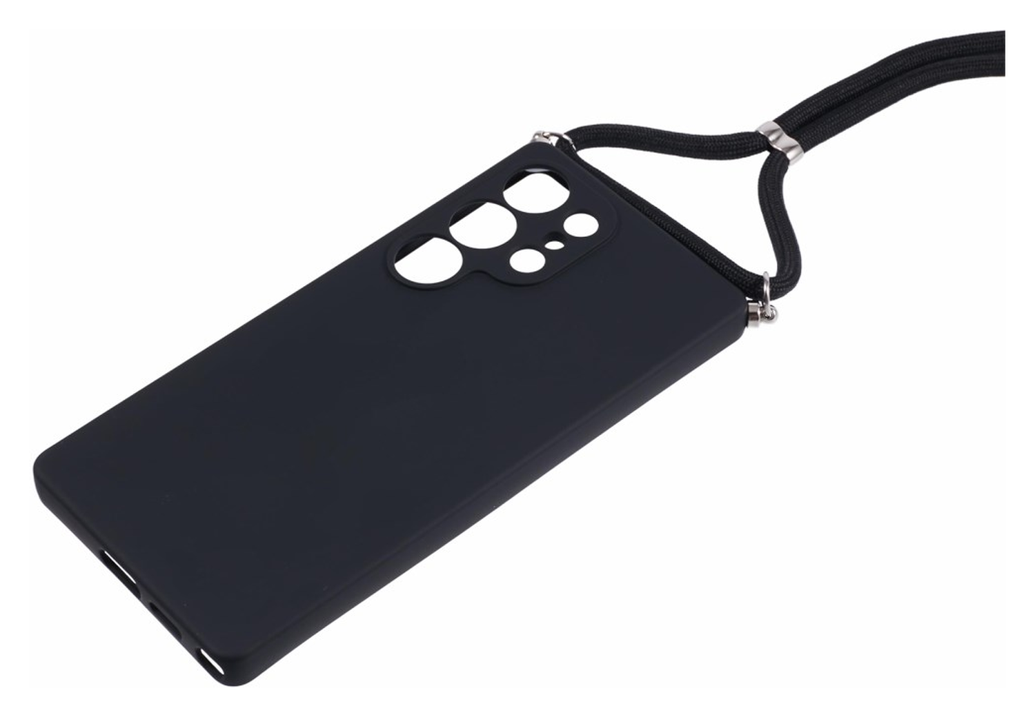 Samsung S25 Ultra Hoesje met Koord en Camera Bescherming Back Cover Zwart afbeelding 7