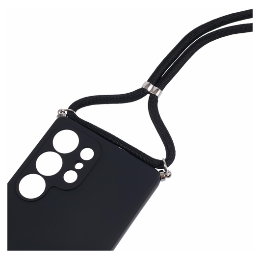 Samsung S25 Ultra Hoesje met Koord en Camera Bescherming Back Cover Zwart afbeelding 8
