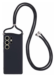 Samsung S25 Ultra Hoesje met Koord en Camera Bescherming Back Cover Zwart