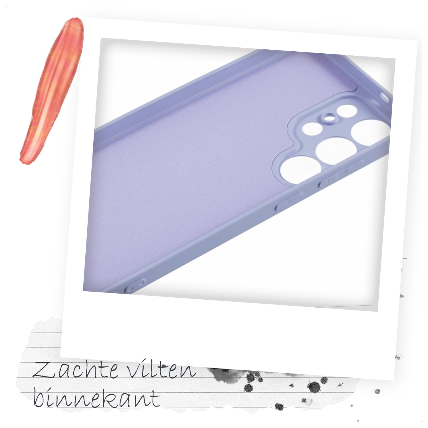 Samsung S25 Ultra Hoesje met Koord en Camera Bescherming Back Cover Lichtpaars afbeelding 5
