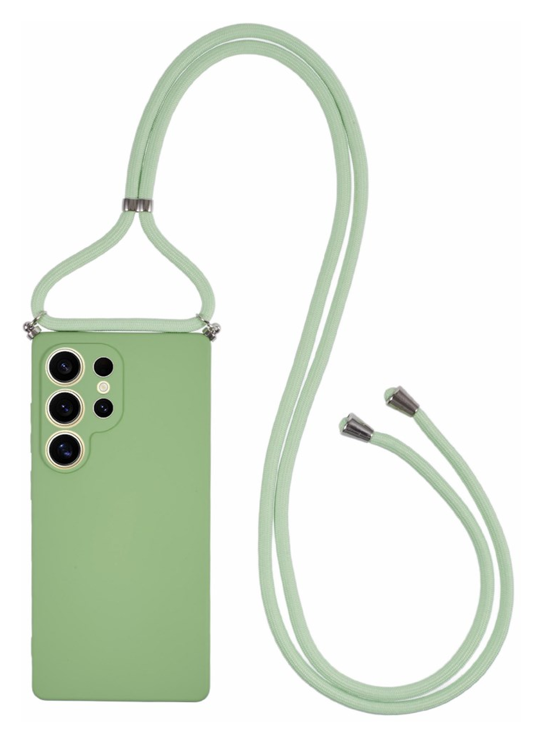 Samsung S25 Ultra Hoesje met Koord en Camera Bescherming Back Cover Matcha Groen afbeelding 1