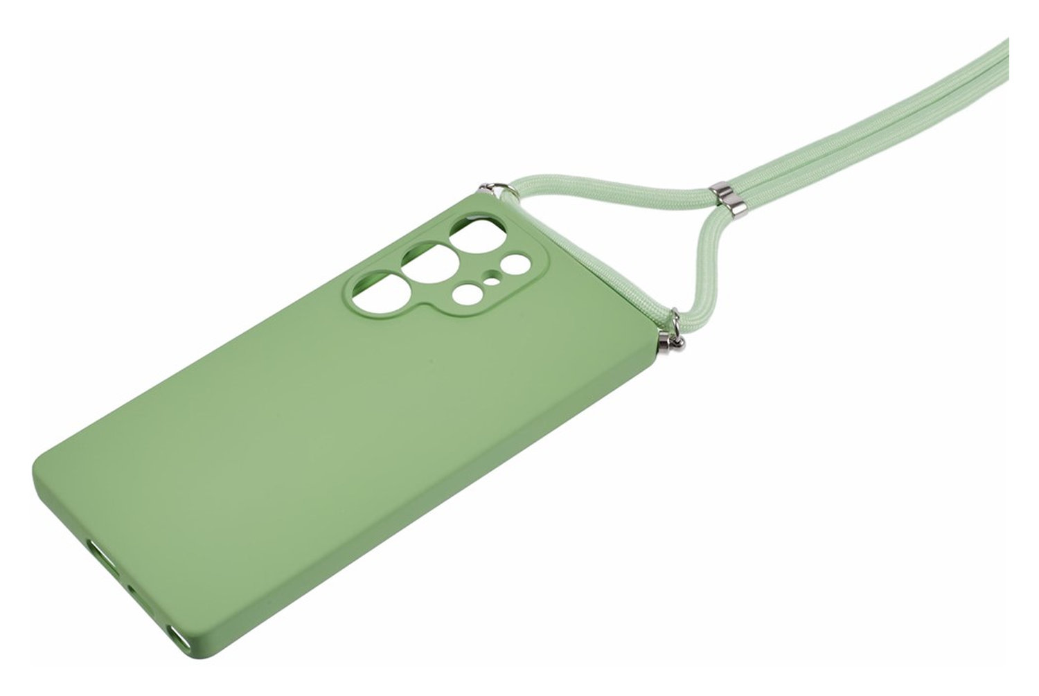 Samsung S25 Ultra Hoesje met Koord en Camera Bescherming Back Cover Matcha Groen afbeelding 7