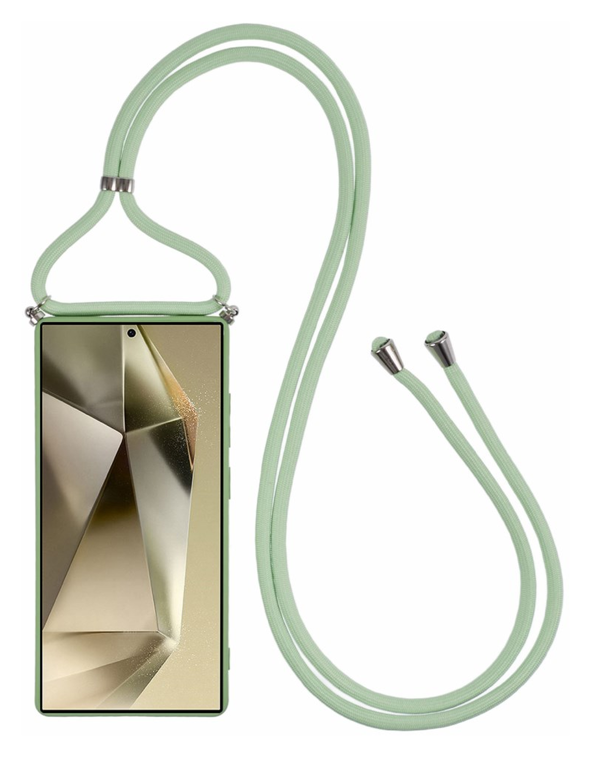 Samsung S25 Ultra Hoesje met Koord en Camera Bescherming Back Cover Matcha Groen afbeelding 6
