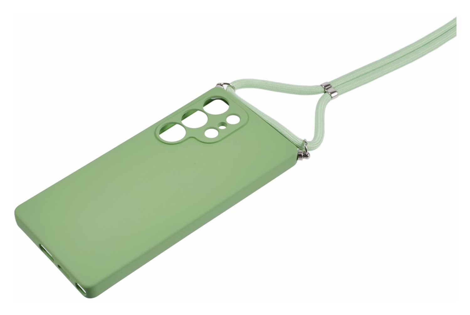 Samsung S25 Ultra Hoesje met Koord en Camera Bescherming Back Cover Matcha Groen afbeelding 7