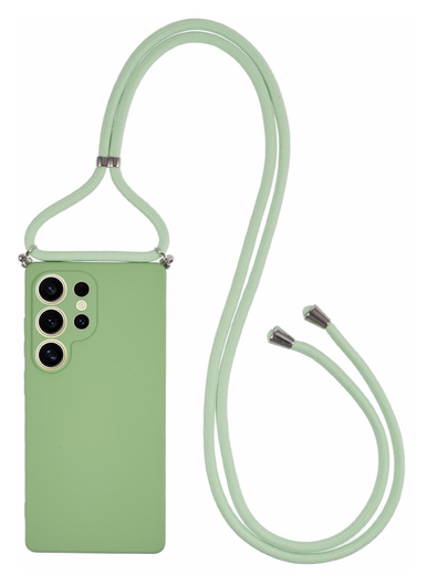Samsung S25 Ultra Hoesje met Koord en Camera Bescherming Back Cover Matcha Groen afbeelding 1