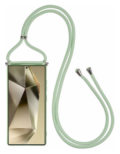 Samsung S25 Ultra Hoesje met Koord en Camera Bescherming Back Cover Matcha Groen afbeelding 8
