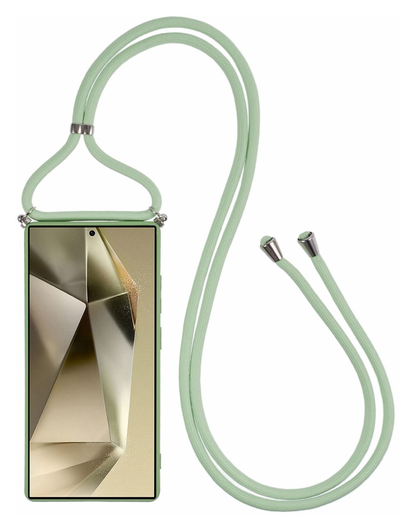 Samsung S25 Ultra Hoesje met Koord en Camera Bescherming Back Cover Matcha Groen afbeelding 6