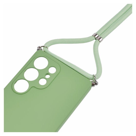 Samsung S25 Ultra Hoesje met Koord en Camera Bescherming Back Cover Matcha Groen afbeelding 8