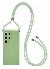 Samsung S25 Ultra Hoesje met Koord en Camera Bescherming Back Cover Matcha Groen