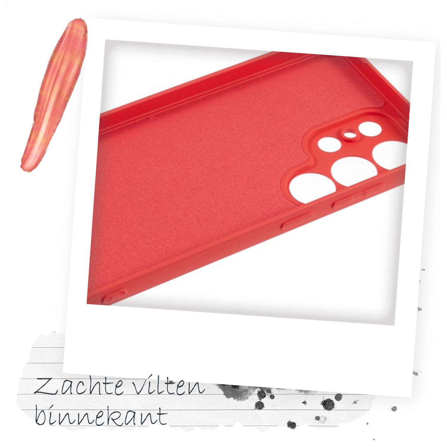 Samsung S25 Ultra Hoesje met Koord en Camera Bescherming Back Cover Rood afbeelding 5