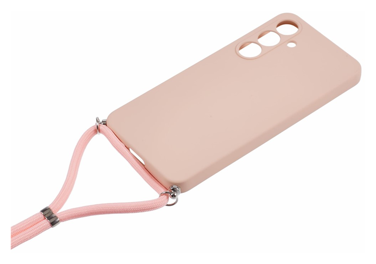 Samsung Galaxy S25 Hoesje met Koord en Camera Bescherming Back Cover Roze afbeelding 7
