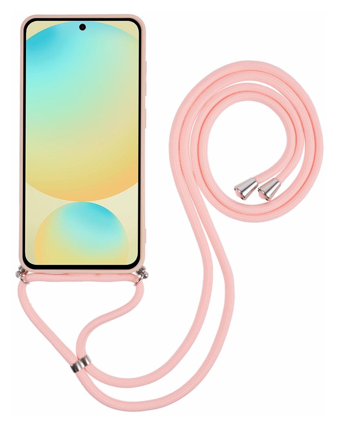 Samsung Galaxy S25 Hoesje met Koord en Camera Bescherming Back Cover Roze afbeelding 6