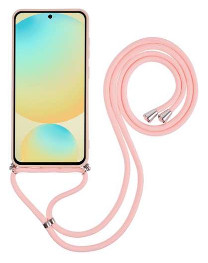 Samsung Galaxy S25 Hoesje met Koord en Camera Bescherming Back Cover Roze afbeelding 9