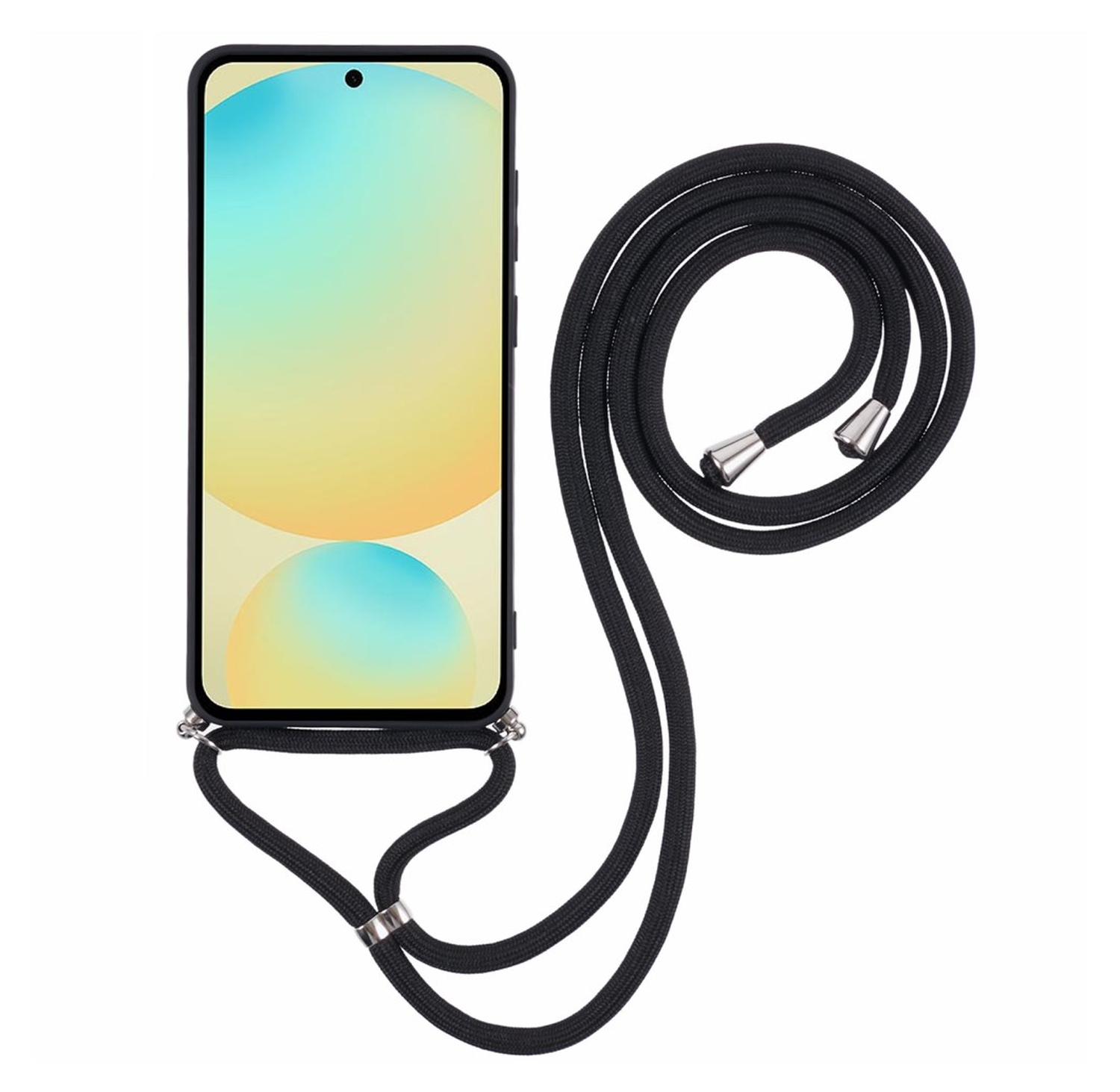 Samsung Galaxy S25 Hoesje met Koord en Camera Bescherming Back Cover Zwart afbeelding 6